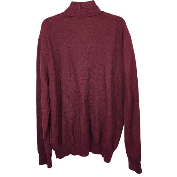 Polo Ralph Lauren Men's XL Red Wine Quarter-Zip Mesh-Knit Sweater Long-Sleeve - Picture 3 of 9